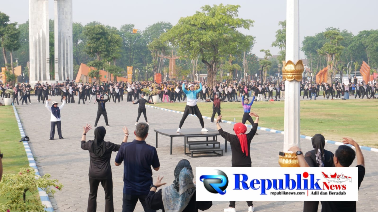 asn sidoarjo - ilustrasi berita Rutin Kembali, ASN Sidoarjo Senam Bersama di Alun-Alun, Bupati Subandi: Tubuh Sehat…